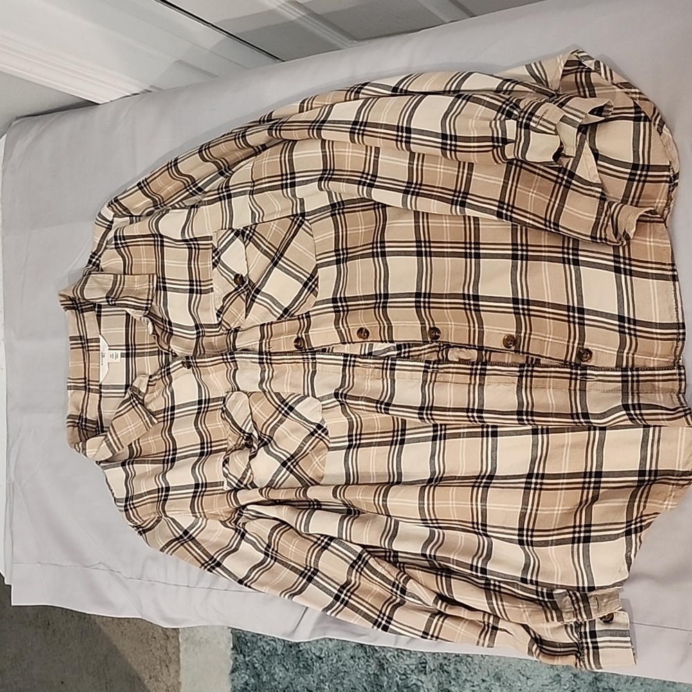 Tan light weight flannel